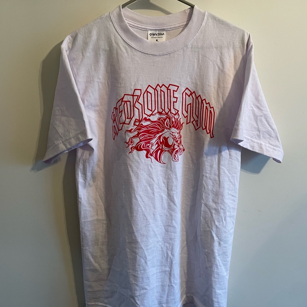 Redbone Gym Short Sleeve Tee — White with Red Graphic